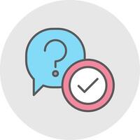 Question Line Filled Light Icon vector