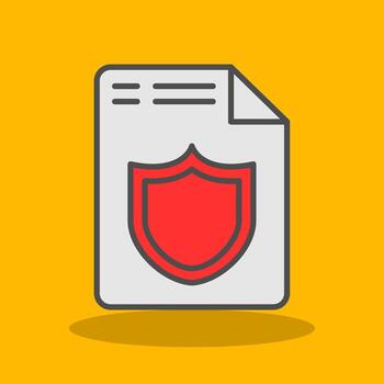 documento lleno sombra icono vector