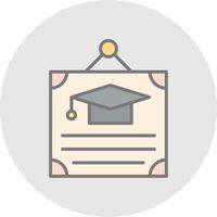 certificado línea lleno ligero icono vector