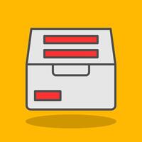 Archive Filled Shadow Icon vector