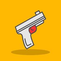 Pistol Filled Shadow Icon vector