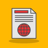 Document Filled Shadow Icon vector