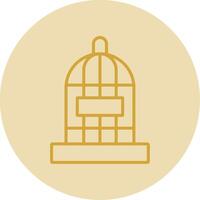 Cage Line Yellow Circle Icon vector