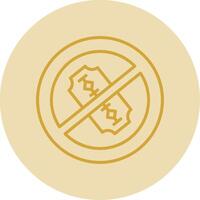 No Blade Line Yellow Circle Icon vector