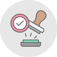 Stamp Line Filled Light Icon vector