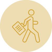 Man Line Yellow Circle Icon vector