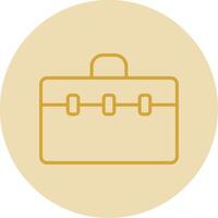 Suitcase Line Yellow Circle Icon vector