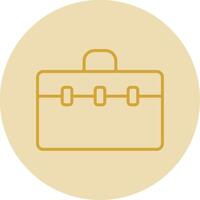 Suitcase Line Yellow Circle Icon vector