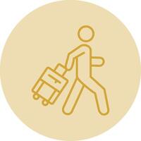 Man Line Yellow Circle Icon vector