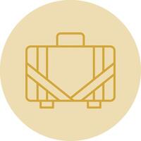 Suitcase Line Yellow Circle Icon vector