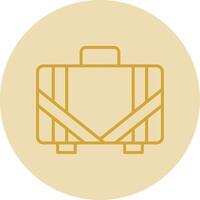 Suitcase Line Yellow Circle Icon vector