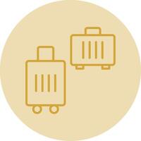 Suitcases Line Yellow Circle Icon vector