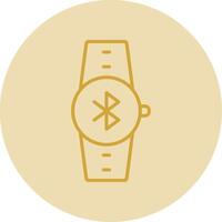 Bluetooth Line Yellow Circle Icon vector