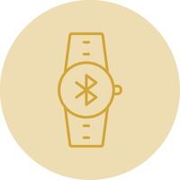 Bluetooth línea amarillo circulo icono vector