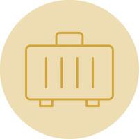 maleta línea amarillo circulo icono vector
