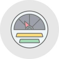 Gauge Line Filled Light Icon vector