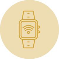 Wi-fi Line Yellow Circle Icon vector