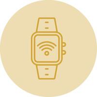 Wifi línea amarillo circulo icono vector