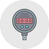 Pressure Gauge Line Filled Light Icon vector