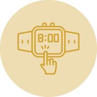 Touchscreen Line Yellow Circle Icon vector
