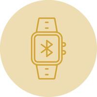 Bluetooth línea amarillo circulo icono vector
