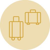 Suitcases Line Yellow Circle Icon vector