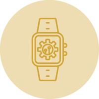 Settings Line Yellow Circle Icon vector