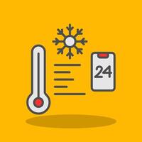 Temperature Control Filled Shadow Icon vector