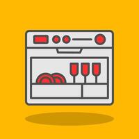 Dishwasher Filled Shadow Icon vector