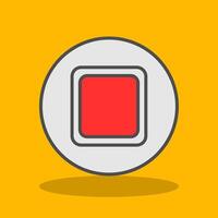 Stop Button Filled Shadow Icon vector