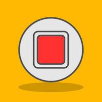 Stop Button Filled Shadow Icon vector