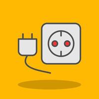 Plug And Socket Filled Shadow Icon vector