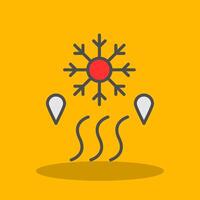 Defrosting Filled Shadow Icon vector