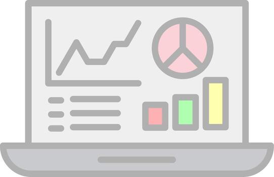 Web Analytics Line Filled Light Icon vector