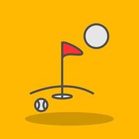 golf lleno sombra icono vector