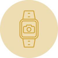 Camera Line Yellow Circle Icon vector