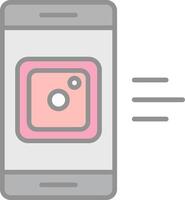 Mobile App Line Filled Light Icon vector