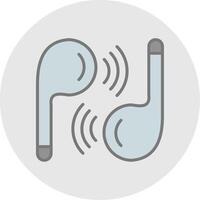 Earbuds Line Filled Light Icon vector