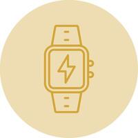 Charge Line Yellow Circle Icon vector