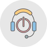 Headphones Line Filled Light Icon vector