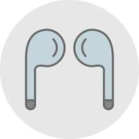 Earbuds Line Filled Light Icon vector