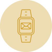 Message Line Yellow Circle Icon vector