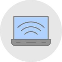 Laptop Line Filled Light Icon vector