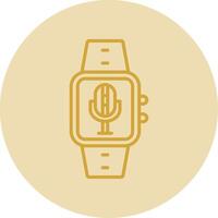 Microphone Line Yellow Circle Icon vector