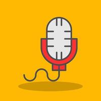 Microphone Filled Shadow Icon vector