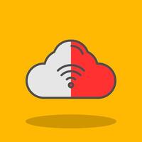 Cloud Filled Shadow Icon vector