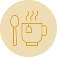 café taza línea amarillo circulo icono vector