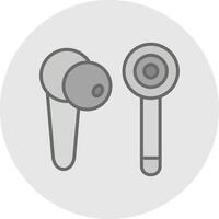 Earbud Line Filled Light Icon vector