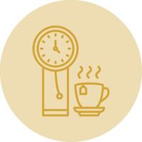 Clock Line Yellow Circle Icon vector