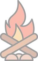 Bonfire Line Filled Light Icon vector